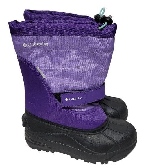 Columbia Winter Snow Boots Big Kids Size 2 Powderbug Plus II Purple Waterproof - Picture 1 of 14